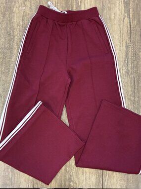 Athletic Joggers- Burgundy Stripe